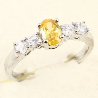 4x6mm Yellow Sapphire Cocktail 4D Ring