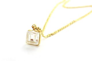 Christian Gold Cube Mustard Seed Necklace Faith as A Grain of Mustard