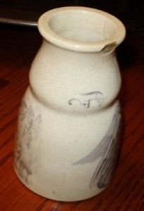 Antique Stone Ware Lucknow Chutney Bottle Chinese Pattern Design on