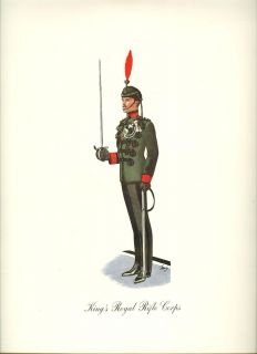 British Kings Royal Rifle Corps Military Lithograph