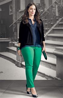 Olivia Moon Knit Blazer, Gibson Blouse & NYDJ Ankle Jeans