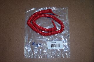New 12 Cherry Red Coiled Telephone Cord