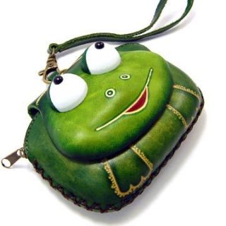 New Leather Frog Wristlet Coin Purse Wallet Handbag