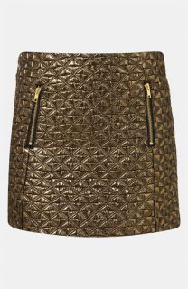 Topshop Metallic Jacquard Miniskirt