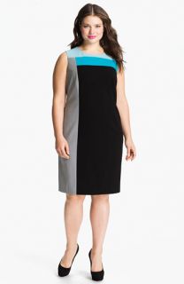 Calvin Klein Colorblock Sheath Dress (Plus)