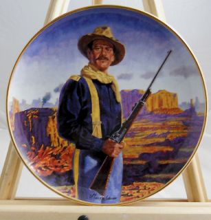 John Wayne Hero of The West Collector Plate Mint Cond Orig Box COA 24K