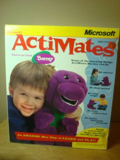 Actimates Interactive BARNEY plush, Microsoft 1997 Excellent Condition