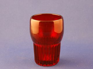 Vintage Deco Paden City Glass Company Ruby Red Glades Whiskey Glass C