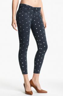 MOTHER The Looker Print Ankle Zip Skinny Jeans (Lapis)