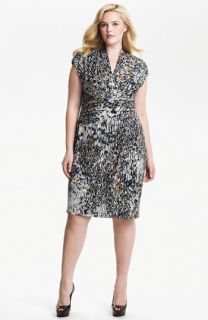Suzi Chin for Maggy Boutique Print Surplice Sheath Dress (Plus)