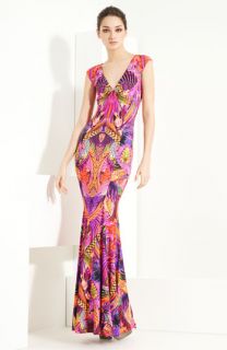 Roberto Cavalli Lush Print Jersey Gown