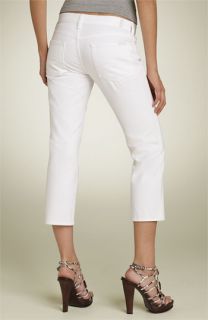 7 For All Mankind® Crop Straight Leg Stretch Jeans (Arctic White Wash)