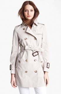 Burberry Brit Marystow Double Breasted Poplin Short Trench Coat