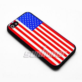  Cover Skin for Apple iPhone 5 US Flag Design with White Color