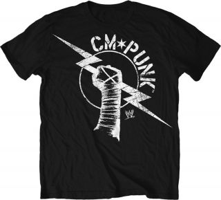 Cm Punk Fist Design Official WWE Mens T Shirt