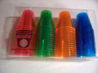 60 Neon Color Plastic LG Shot Glasses Great for Party Favors Drinks