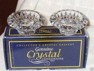 Collectors Crystal Gallery Candle Holder Set in Box