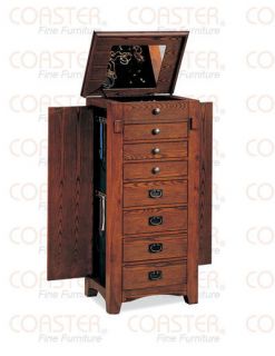 Brand New Coaster Furniture Classic Style Jewelry Armoire Oak Finish