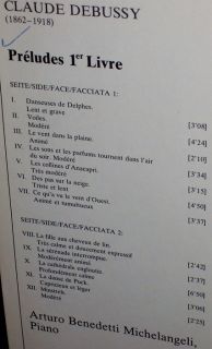 Arturo Benedetti Michelangeli Debussy Prels Vol 1 1978 DG German