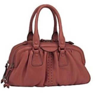 Cole Haan Brown Leather Purse Handbag Tote Satchel Bag Three Zipper