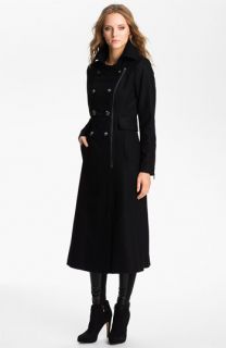 GUESS Zip Front Wool Blend Coat (Online Exclusive)