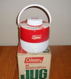 Vintage Red Coleman 1 Gallon Water Jug Mint