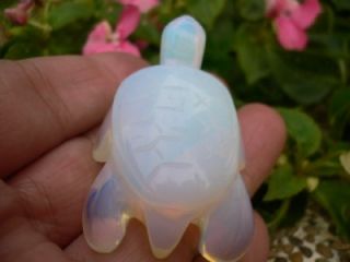 Hand Carved Opal Gemstone Sea Turtle Figurine S3942