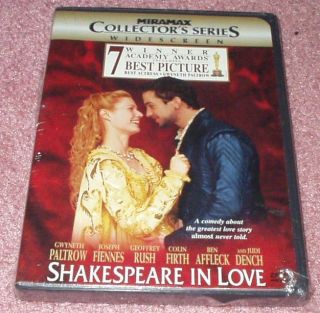 Shakespeare in Love DVD NEW Gwyneth Paltrow Joseph Fiennes Colin Firth