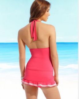 Coco Rave Pink Skirted Tankini Swimsuit 34D Cup Medium NWT NEW