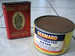 LOT OF 2 VINTAGE COLLECTIBLE CANS PRINCE ALBERT TOBACCO BERNARD