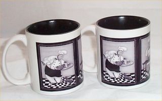  Chef Bistro Ceramic Coffee Mug Kitchen Chefs Mugs Black Gray