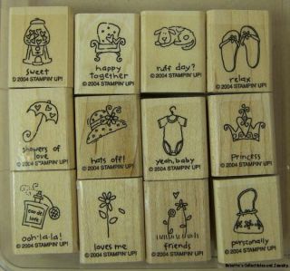 12 Stampin Up Rubber Stamps A Little Love Variety Tiny