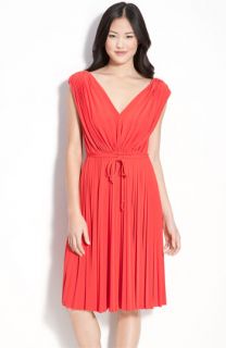 Maggy London Pleated Jersey Dress