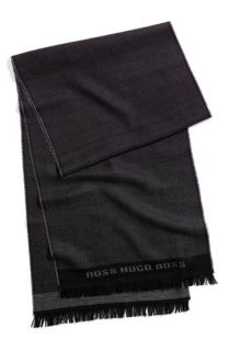 BOSS Black Perito Herringbone Wool Scarf