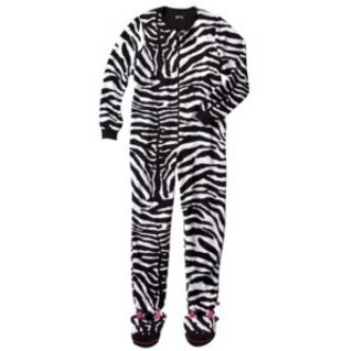 Nora Large Jungle Zebra Feet Footed Pajamas Cute Comfy Adult