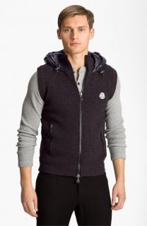 Moncler Knit & Quilted Hooded Vest