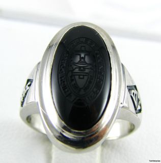  High Point College 10K White Gold Onyx Ring
