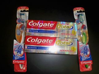Colgate 360 Medium Toothbrushes 2 and Total Advanced Whitening