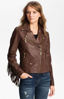 Sam Edelman Fringed Asymmetrical Leather Jacket