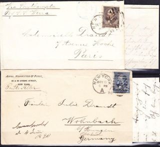 two covers franked with garfield 5c brown and 1887 5c depp blue