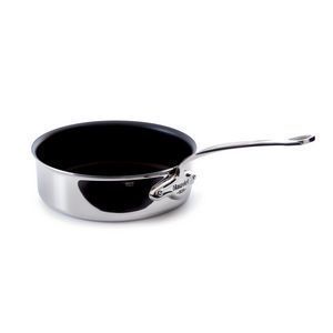 Mauviel Nonstick Stainless Steel Saute Pan 9 5 with Lid 3 Quart Used