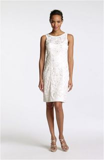 Sue Wong Embroidered Boat Neck Tulle Dress