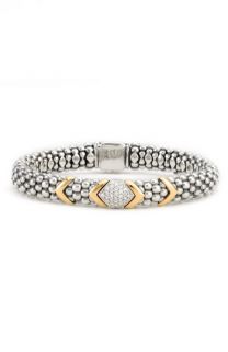 Lagos Pavé Diamond & 18k Chevron Caviar Bracelet ( Exclusive)