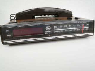   Digital Clock Radio Phone GE 80s Retro Alarm Corded Telephone Red