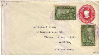costa rica uprated pse cover to usa 1934 columbus
