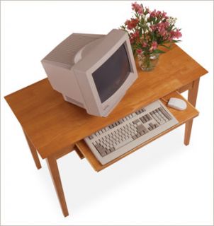 Solid Wood Writing Computer Desk Table w Keyboard Tray