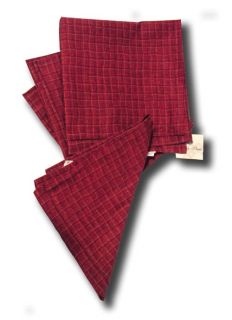  Donna Sharp 71019 Red Plaid Table Washable Cloth Napkins 20 x 20 NEW