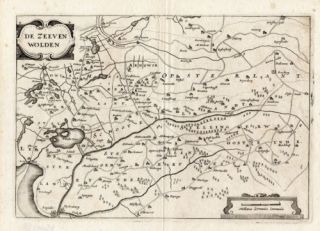  Antique Map Friesland Zevenwolden Colom 1635
