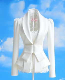 New Womens European Bowknot Cultivating Long Sleeved Slim Suit Blazer