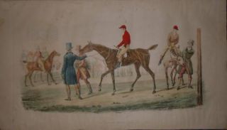 1870 Derby Horse Racing Vernet Grande Litografia Colora